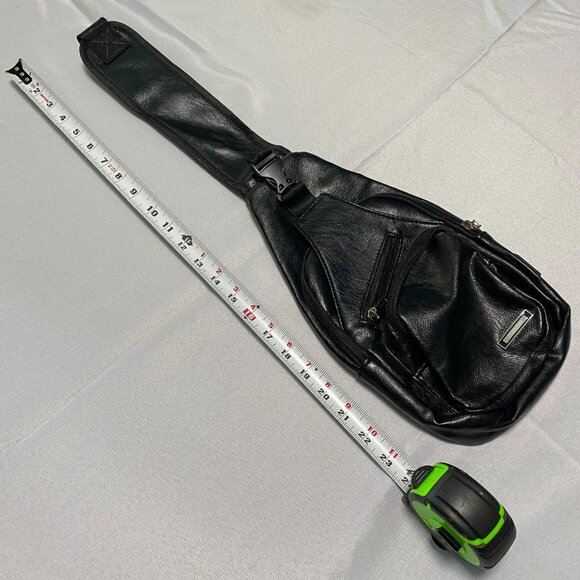 USB Charging Sling Backpack Purse Adjustable Strap Multiple Zipper Pockets Black - Picture 6 of 9